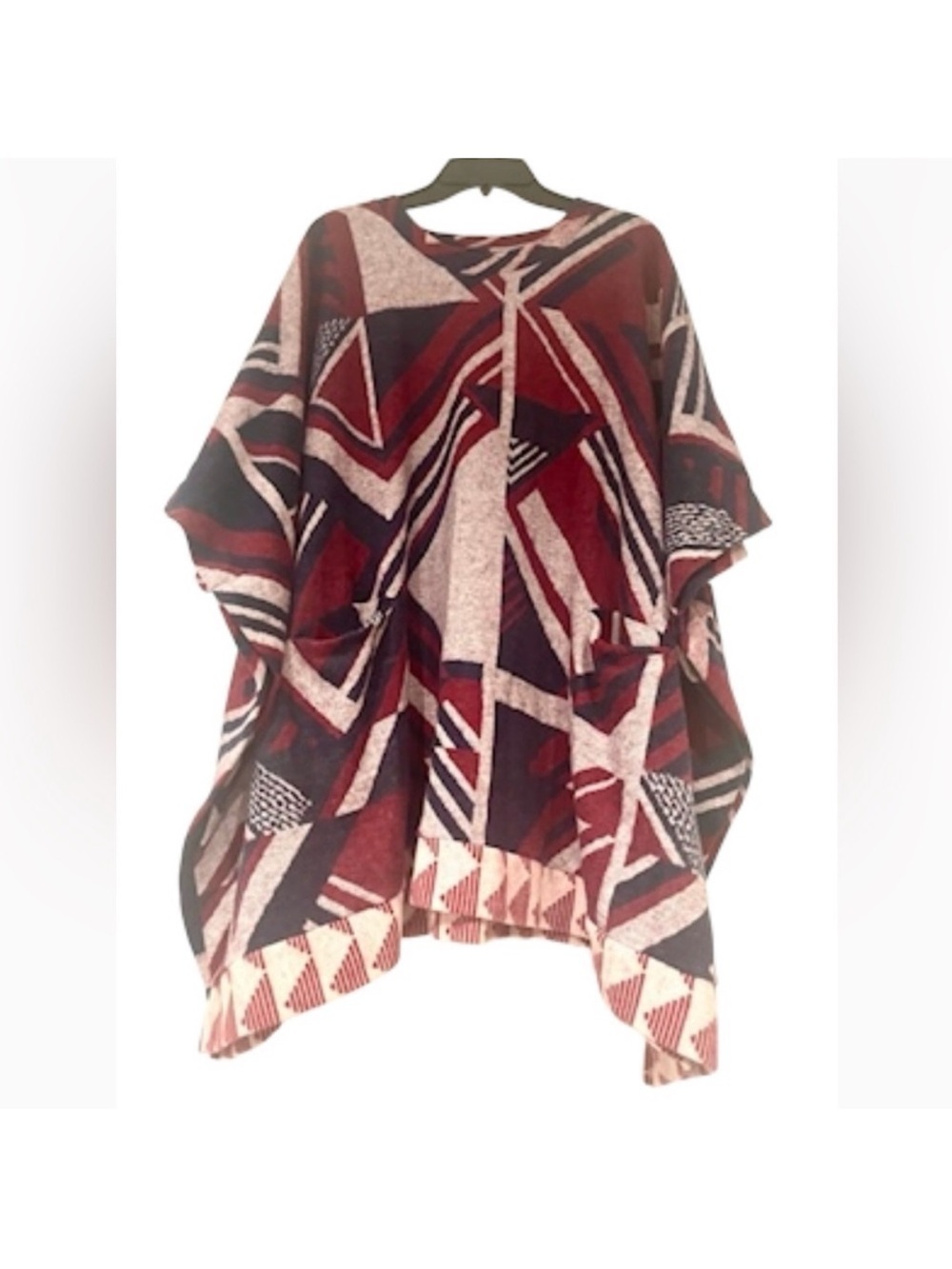 NWOT ZARA Geometric Knit Poncho